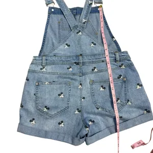Disney Parks Mickey Mouse Denim Short Overalls Juniors Size Medium Bounding thumbnail 4