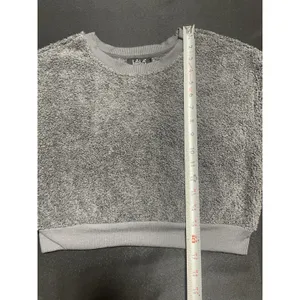 gray fuzzy cropped crewneck sweatshirt‎ Size M thumbnail 5
