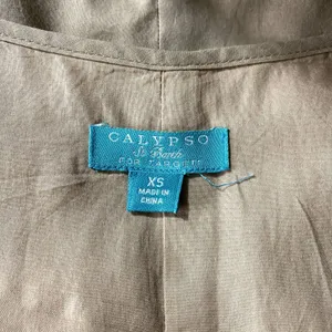 Calypso St. Barth for‎ Target Shift Dress Tan Beaded Neckline Size XS (No Belt) thumbnail 5