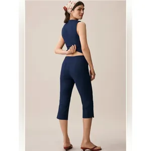 Anthropologie Maeve Linen Blend Capri Pants thumbnail 3