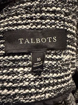 Talbots Tweed Jacket Blazer Gold Clasp Hidden Closure Classic Chic Career‎ SZ 16 thumbnail 3