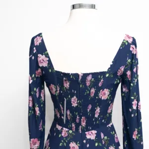 Sau Lee - Marianne‎ Floral Puff Sleeve Midi Dress. thumbnail 8