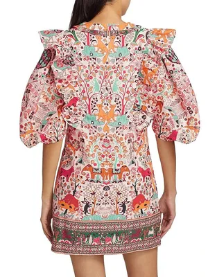 NWT Rhode Millie Mini‎ Dress Aura Jungle Print 100% Organic Cotton Size 2 thumbnail 3