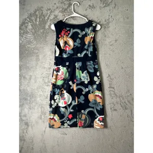Boden Navy Floral Sleeveless Sheath Dress Whimsical Botanical Cottagecore Preppy thumbnail 3