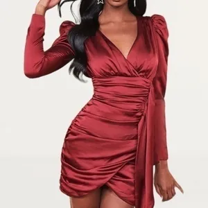 Lavish Lice.‎ Ruby Holiday Satin Wrap Dress. thumbnail 6