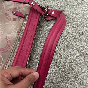 Coach Pink and Beige Signature Crossbody Bag thumbnail 15
