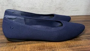 VIVAIA Round-Toe Navy Blue Ballet Flats Cushioned Insole Women's 9.5 EU 40.5 thumbnail 1