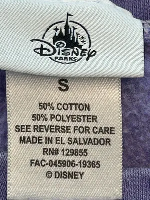 Disney Parks purple acid wash retro Mickey Disneyland crewneck sweatshirt SM thumbnail 5