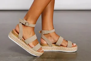 Soda Taupe Espadrille Platform Wedges thumbnail 2
