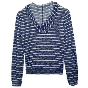 Abercrombie & Fitch Navy Blue White Striped Full Zip Up Long Sleeve Hoodie Sz XS thumbnail 3