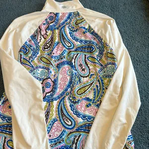 Athleta 1x white sleeves floral quarter zip lightweight stretchy bright cute thumbnail 5