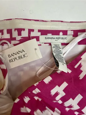 Banana Republic Strapless Fuchsia Patterned Tiered Dress size 4 thumbnail 4