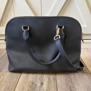Michael Kors Cindy Large Dome Satchel Black & Gold Shoulder Bag Purse thumbnail 2