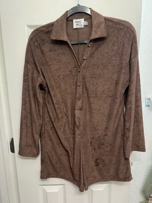 Princess Polly Brown Romper Long Sleeve thumbnail 1
