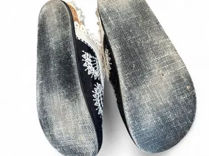 Free People Walden Mule Faux Fur Embroidered Clog Black & Cream Boho Size 37 thumbnail 5
