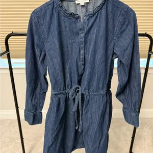 Free Assembly Women’s Denim Ruffle Neck Mini Dress thumbnail 6