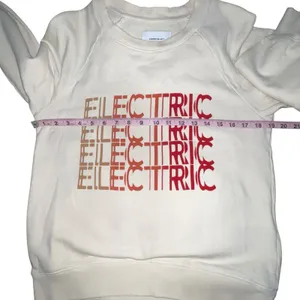 Current/Elliott Womens Top Electric Crewneck Graphic Sweatshirt‎ Size 0 Ivory thumbnail 4