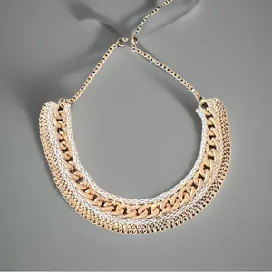 Vintage 90s statement‎ necklace Gold thumbnail 1