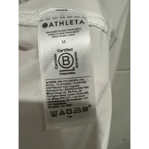 Athleta Womens Essence Away From Body Tee Shirt Sz M White Stretch Short Sleeve thumbnail 3
