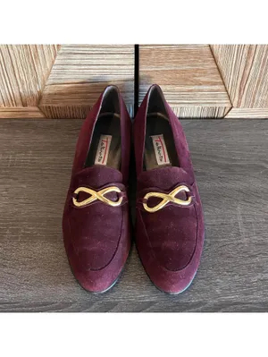Talbots Womens Burgundy Loafers Slip-Ons Size 8N Suede Flats thumbnail 2