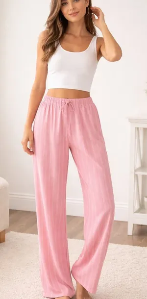 Altar'd State Pink Striped Lounge Pants thumbnail 1