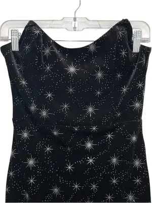 Superdown Stevie Sweetheart Dress Velvet Black Metallic Women’s Size Medium thumbnail 7