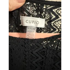 Cupio Black Lace Yoke Flowy Long Sleeve Top XL Witchy Soft Gothic Romantic‎ Boho thumbnail 5