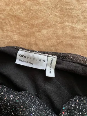 ASOS Sparkly Black Strapless Crop Top thumbnail 4