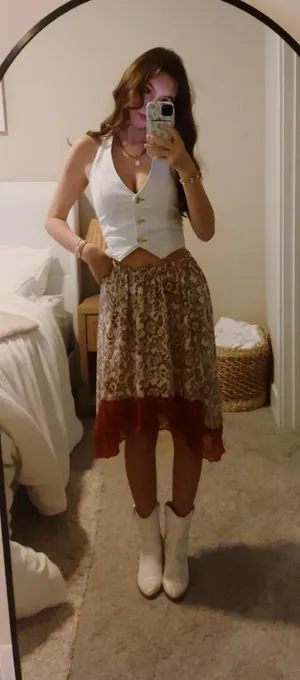 Zara White Denim Vest Top thumbnail 2