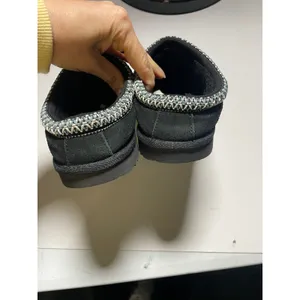 UGG Tasman Slippers Women 6 Black‎ Suede Embroidered Braid Slip On Comfort Cozy thumbnail 6