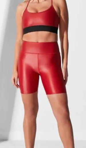 Noli Yoga Cherry Red Liquid Biker Shorts thumbnail 1
