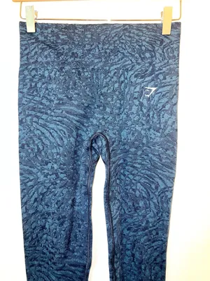 Gymshark Multi Blue Patterned Seamless High Rise Workout Leggings thumbnail 2