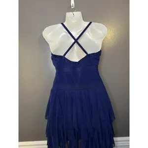 Kellé Dress Womens Medium Blue Sweetheart Ruffle Hanky Hem Hi-Low Formal thumbnail 8
