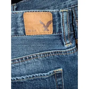 American Eagle High Rise Dark Wash Distressed Jorts Size 2 100% cotton #769 thumbnail 3