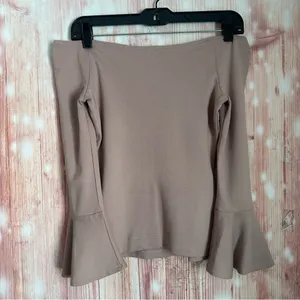 Madison & Berkeley Mauve Pink Off Shoulder Bell Sleeve Stretch Long Sleeve Top S thumbnail 5