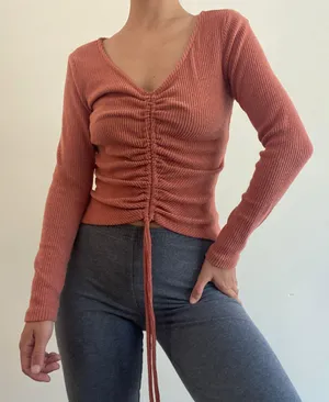 Ultra Flirt Orange Super Soft Knit Top thumbnail 1