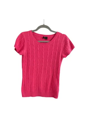 Women's H&M Cable Knit Scoop Neck Sweater Pink Size 6 thumbnail 2