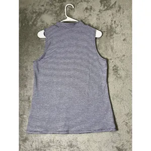 Ruby Ribbon L Gray Mock Neck Sleeveless Tunic Top Striped Stretch Minimalist thumbnail 3