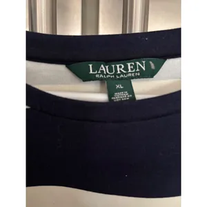 Lauren Ralph Lauren Striped Bell‎ Sleeve Top Nautical Casual XL thumbnail 2