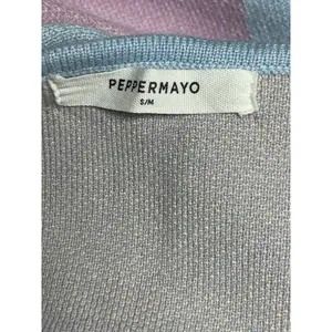 Peppermayo Multicolor Pastel Halter Sleeveless V Neck Mini Bodycon Dress Sz S/M thumbnail 3