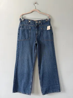 NWT Free People We The Free Palmer Tunnel Vision Baggy Relaxed Cuffed‎ Jeans thumbnail 3