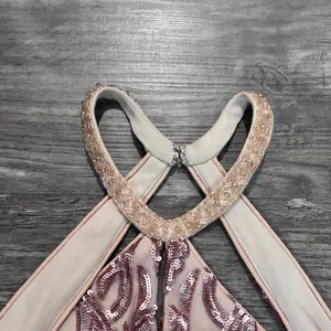 NWT Ava Presley Halter Mini Sequined Dress Pink Size 6 thumbnail 4