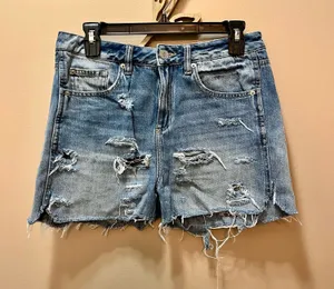 Garage High Waist Distressed Denim Shorts Juniors Size 7 thumbnail 1