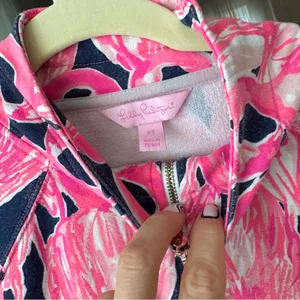 Lilly Pulitzer Zip up Jacket Skipper Popover Flamingo print Resortwear active thumbnail 4
