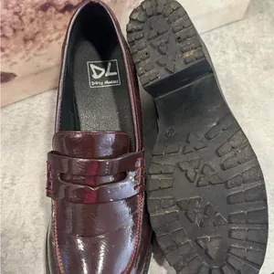 Dirty Laundry Burgundy Patent Faux Leather Chunky Heeled Loafers Women’s Sz 10 thumbnail 7