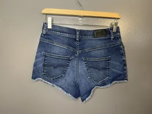 Diesel Denim Shorts Womens 25 Blue Cutoff Raw Frayed Hem Stretch 5 Pocket thumbnail 2