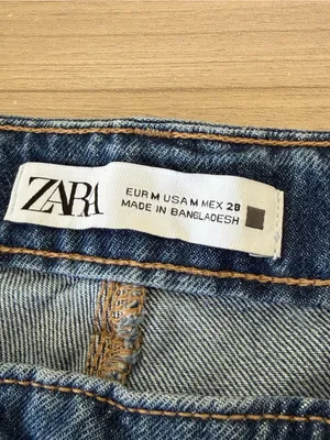 Zara Blue Denim Wrap-Front Fringe Skort Shorts thumbnail 6