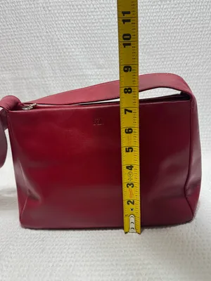 The Sak red leather shoulder bag zip closure, detachable strap interior pockets thumbnail 9