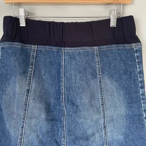 GAP Maternity Vtg. Denim Skirt Knee Length Cotton Blue Cottagecore Size XXS thumbnail 6