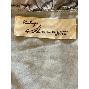 Vintage Havana Blue and Black Animal Print Ruffle Cropped Peplum Blouse‎ XS thumbnail 7